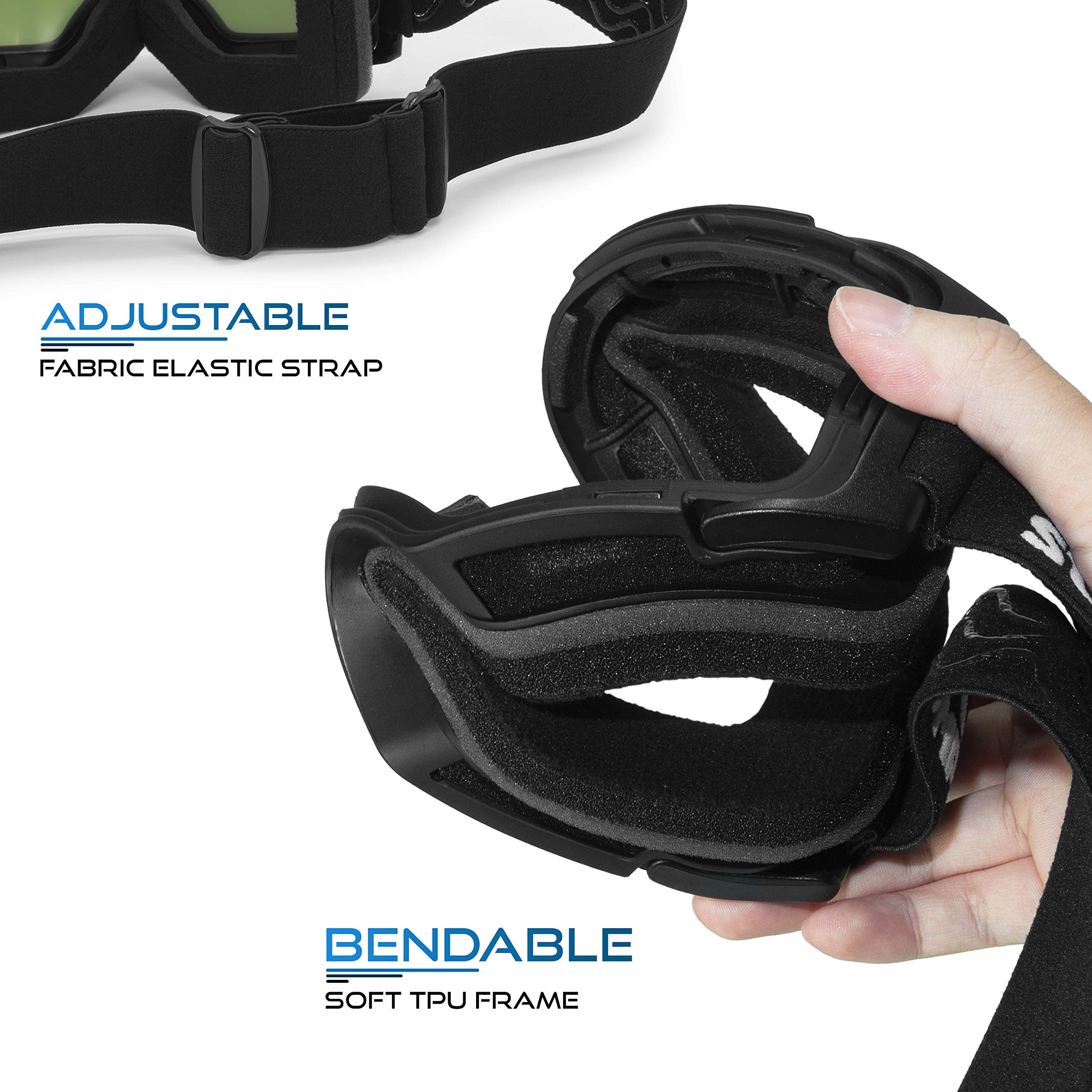 STOMP Ski Goggles PRO - Frameless, Interchangeable Lens 100% UV400 Protection Snow Goggles for Men & Women OTG - Image 6