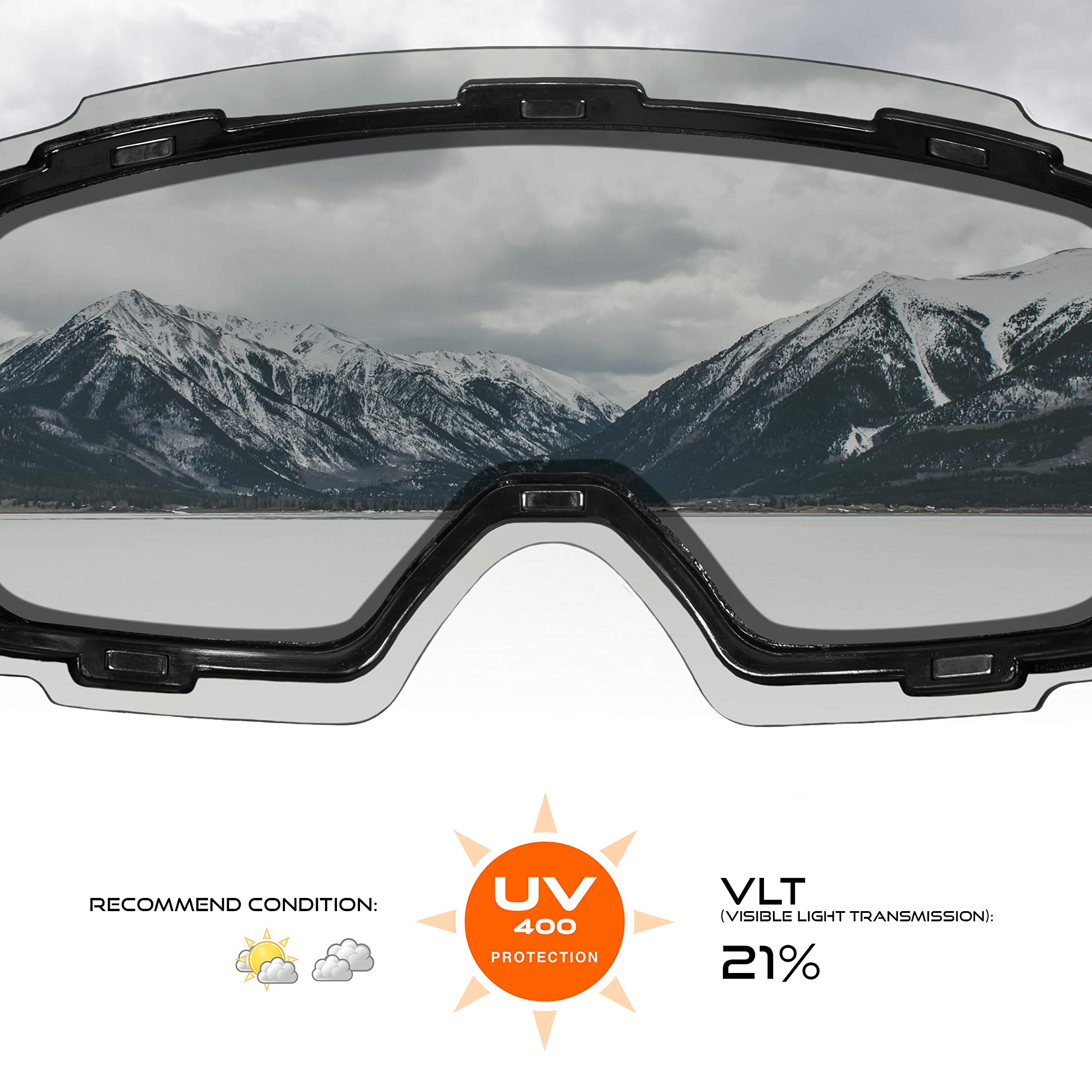 STOMP Ski Goggles PRO - Frameless, Interchangeable Lens 100% UV400 Protection Snow Goggles for Men & Women OTG - Image 5