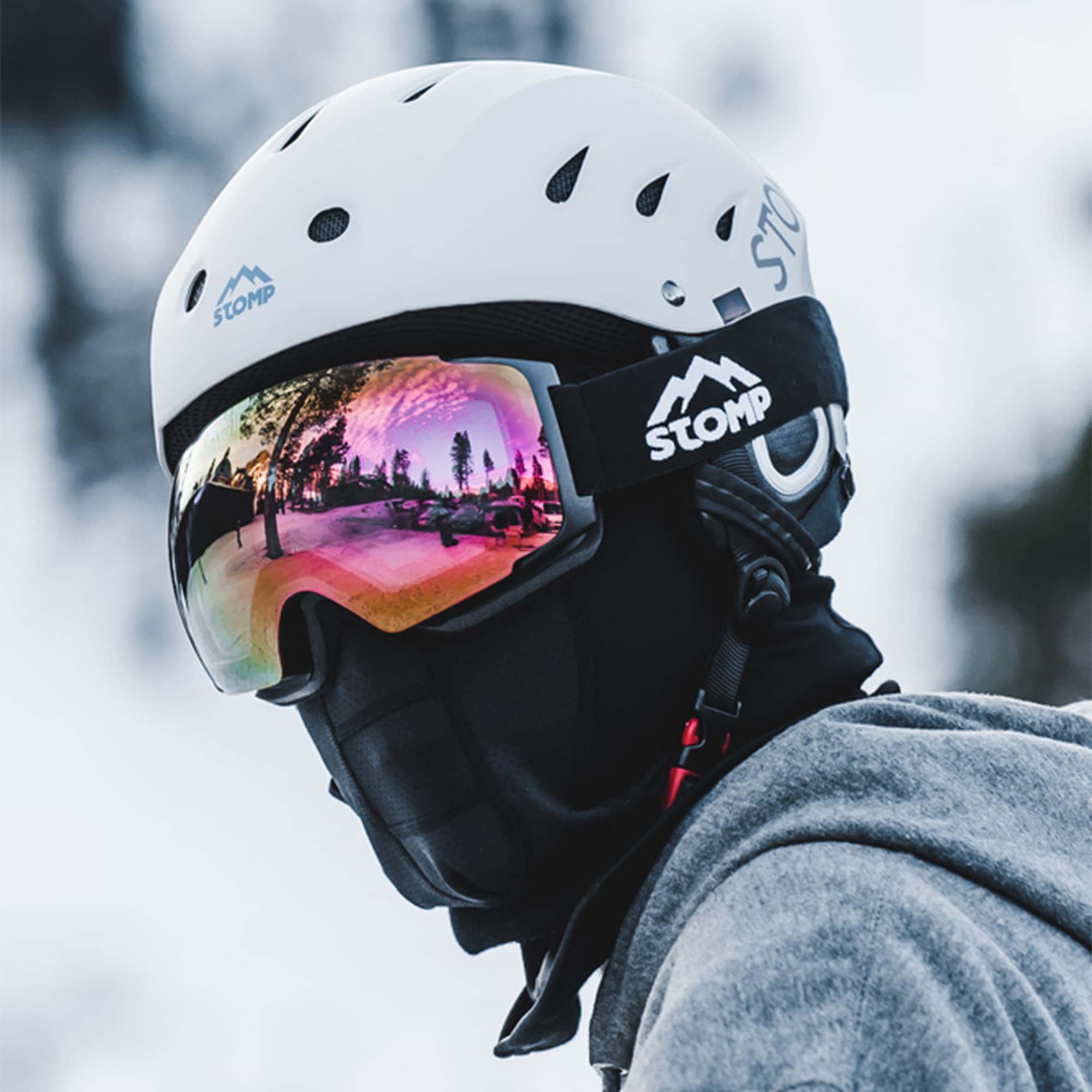 STOMP Ski & Snowboarding Snow Sports Helmet with Build-in Pocket in Ear Pads for Wireless Drop-in Headphone - Image 4