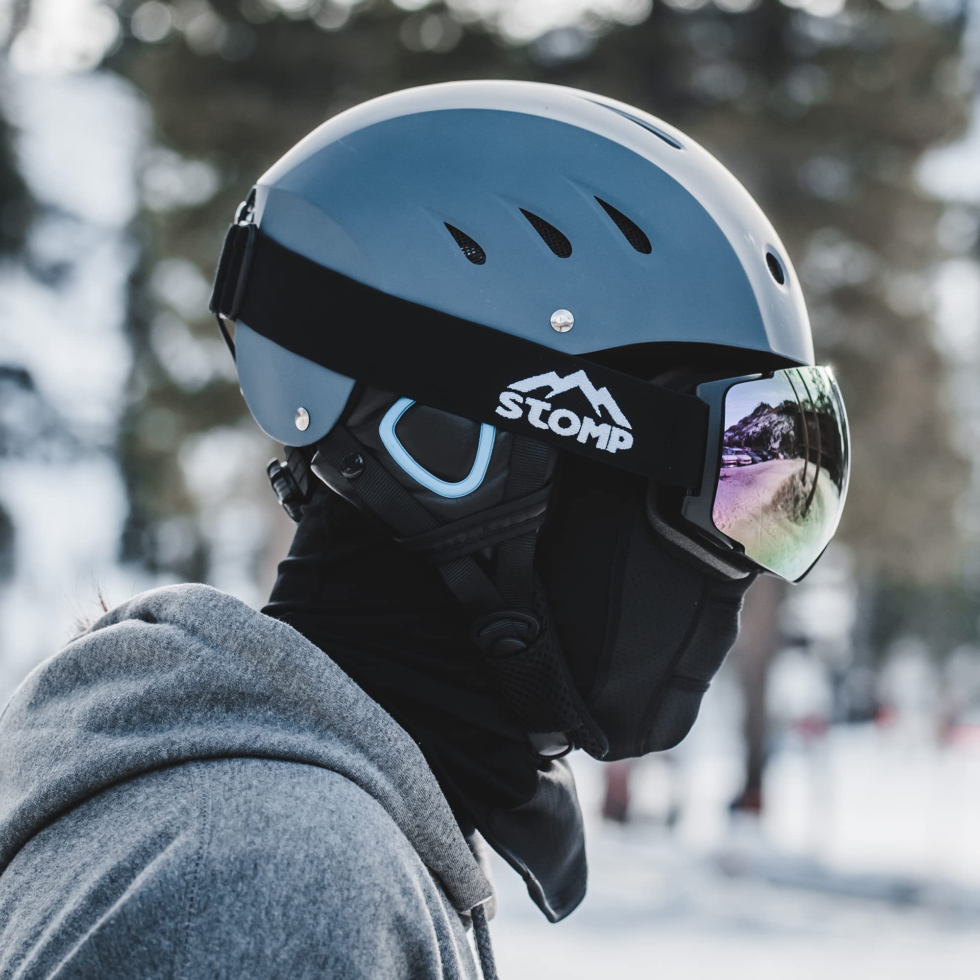 STOMP Ski & Snowboarding Snow Sports Helmet with Build-in Pocket in Ear Pads for Wireless Drop-in Headphone - Image 4